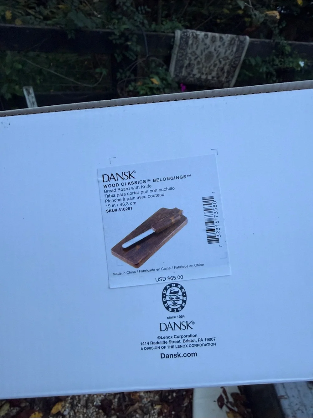 Dansk Wood Classics Belongings Serving Board with Knife